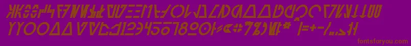 Police AurebeshCantinaBoldItalic – polices brunes sur fond violet