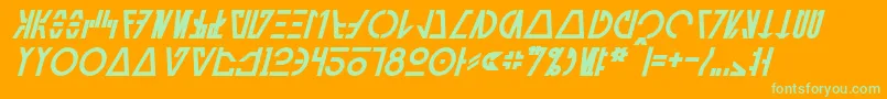 Police AurebeshCantinaBoldItalic – polices vertes sur fond orange