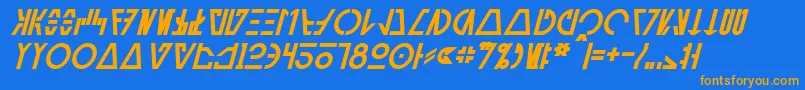 Police AurebeshCantinaBoldItalic – polices orange sur fond bleu