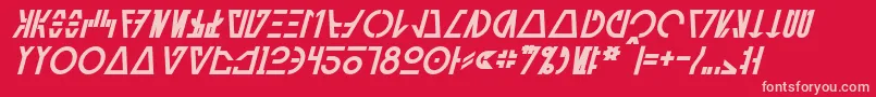 フォントAurebeshCantinaBoldItalic – 赤い背景にピンクのフォント