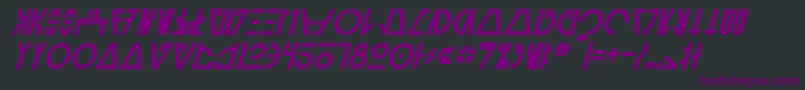 AurebeshCantinaBoldItalic Font – Purple Fonts on Black Background