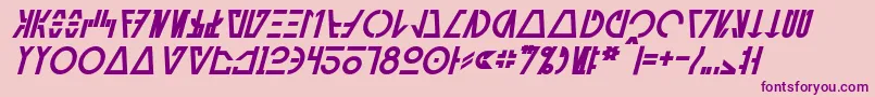 AurebeshCantinaBoldItalic Font – Purple Fonts on Pink Background