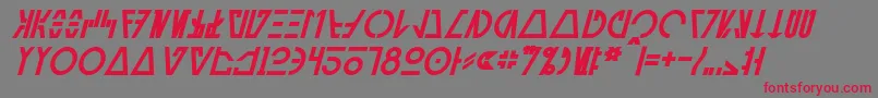 AurebeshCantinaBoldItalic Font – Red Fonts on Gray Background