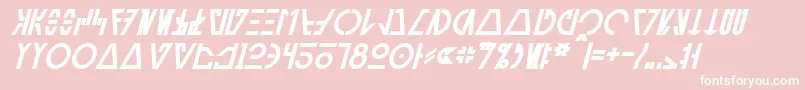 AurebeshCantinaBoldItalic Font – White Fonts on Pink Background