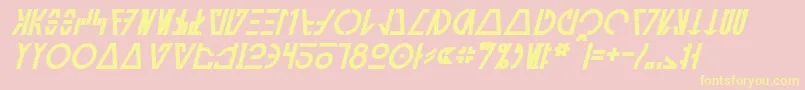 フォントAurebeshCantinaBoldItalic – 黄色のフォント、ピンクの背景