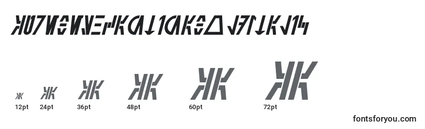 AurebeshCantinaBoldItalic Font Sizes
