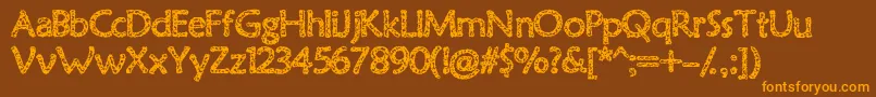 Oldvirus-Schriftart – Orangefarbene Schriften auf braunem Hintergrund