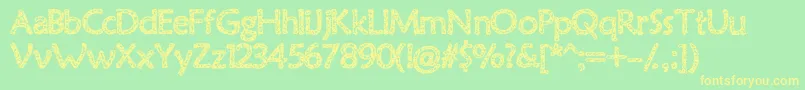 Oldvirus Font – Yellow Fonts on Green Background