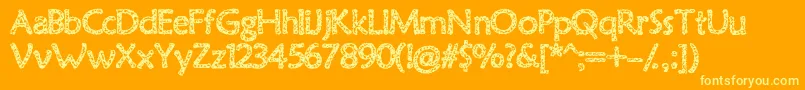 Oldvirus Font – Yellow Fonts on Orange Background