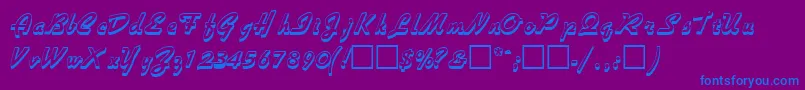 VisiooutlinesskRegular-Schriftart – Blaue Schriften auf violettem Hintergrund