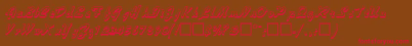 VisiooutlinesskRegular Font – Red Fonts on Brown Background