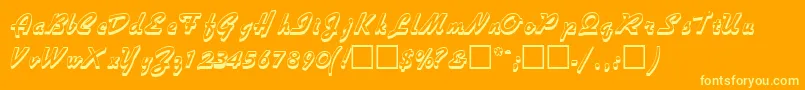 VisiooutlinesskRegular-Schriftart – Gelbe Schriften auf orangefarbenem Hintergrund