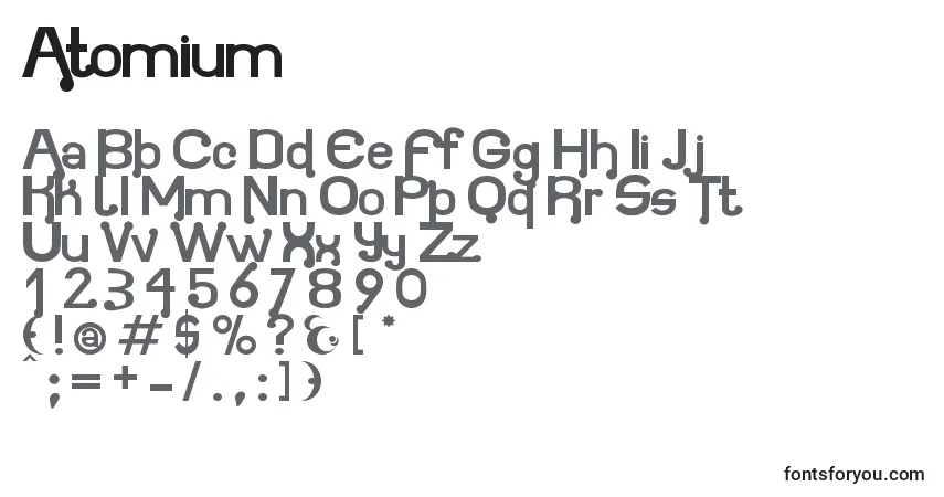 Czcionka Atomium – alfabet, cyfry, specjalne znaki