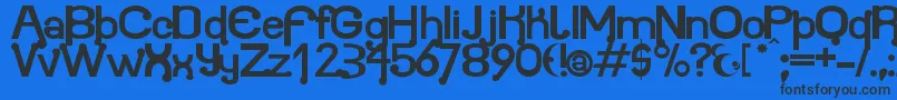 Atomium Font – Black Fonts on Blue Background