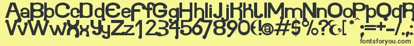 Atomium Font – Black Fonts on Yellow Background