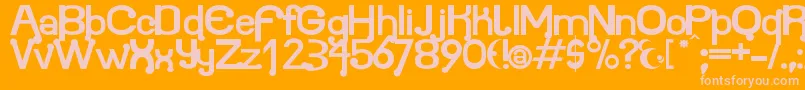 Atomium Font – Pink Fonts on Orange Background