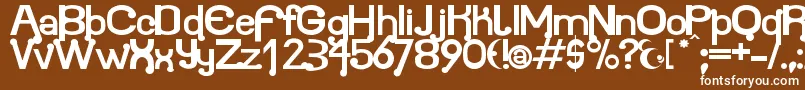 Atomium-fontti – valkoiset fontit ruskealla taustalla