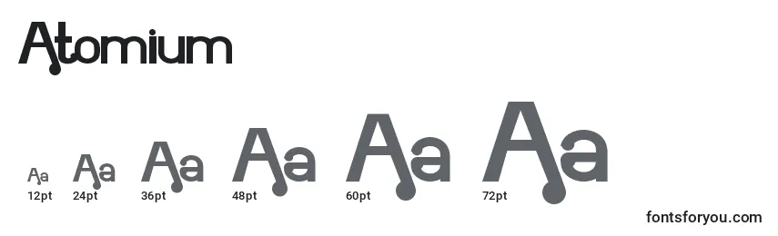 Размеры шрифта Atomium