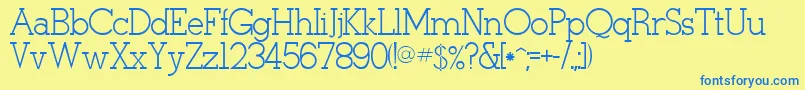 Stymie Font – Blue Fonts on Yellow Background