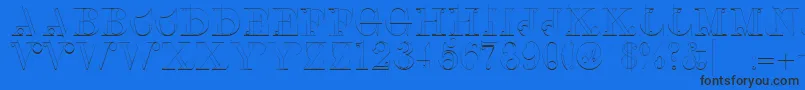 Linotypeclascon Font – Black Fonts on Blue Background