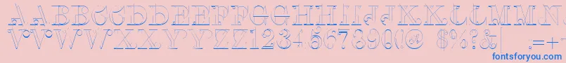 Linotypeclascon-Schriftart – Blaue Schriften auf rosa Hintergrund
