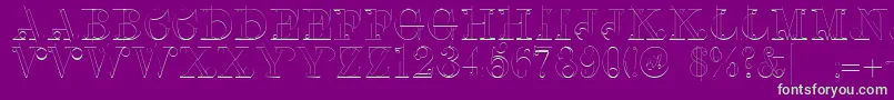 Linotypeclascon-Schriftart – Grüne Schriften auf violettem Hintergrund