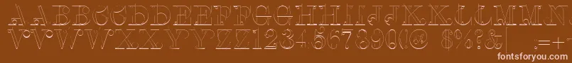 Linotypeclascon-Schriftart – Rosa Schriften auf braunem Hintergrund