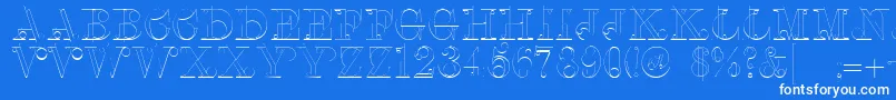 Linotypeclascon Font – White Fonts on Blue Background