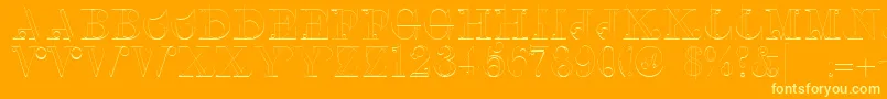 Linotypeclascon Font – Yellow Fonts on Orange Background
