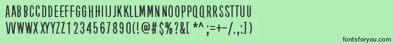 KubeVertiko Font – Black Fonts on Green Background