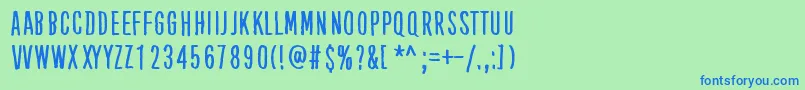 フォントKubeVertiko – 青い文字は緑の背景です。