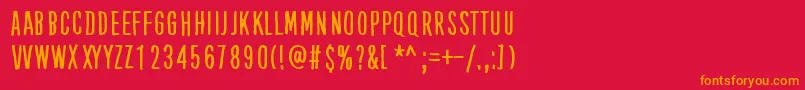 フォントKubeVertiko – 赤い背景にオレンジの文字