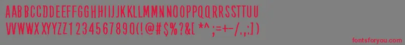KubeVertiko Font – Red Fonts on Gray Background
