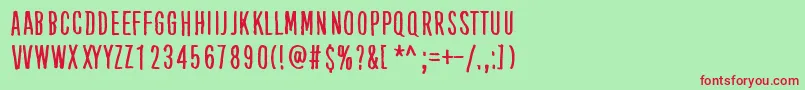 KubeVertiko Font – Red Fonts on Green Background