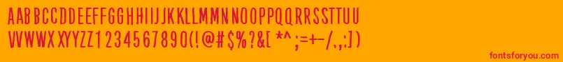 KubeVertiko Font – Red Fonts on Orange Background