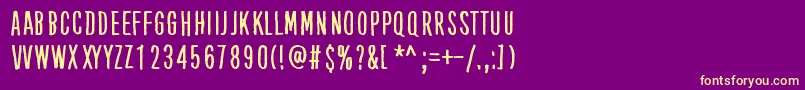 KubeVertiko Font – Yellow Fonts on Purple Background