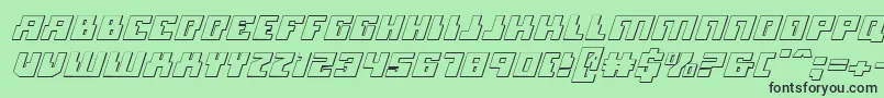 Micronian3DItalic Font – Black Fonts on Green Background