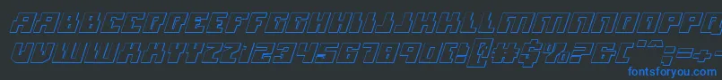 Micronian3DItalic Font – Blue Fonts on Black Background