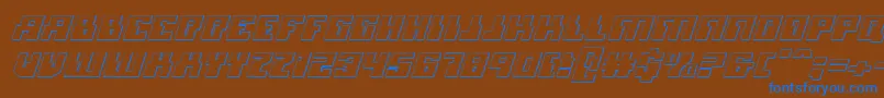 フォントMicronian3DItalic – 茶色の背景に青い文字