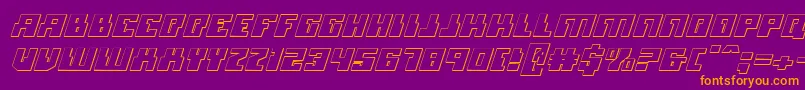 Micronian3DItalic Font – Orange Fonts on Purple Background