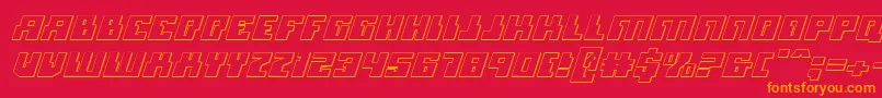 Micronian3DItalic Font – Orange Fonts on Red Background