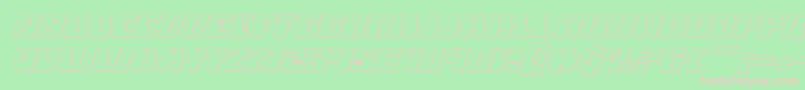 Micronian3DItalic Font – Pink Fonts on Green Background