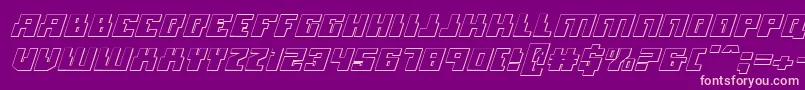 Micronian3DItalic Font – Pink Fonts on Purple Background