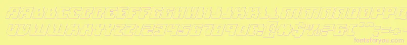 Micronian3DItalic Font – Pink Fonts on Yellow Background