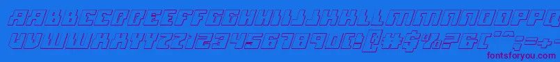 Micronian3DItalic Font – Purple Fonts on Blue Background
