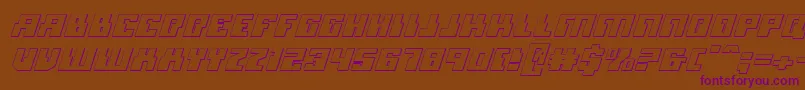Micronian3DItalic Font – Purple Fonts on Brown Background
