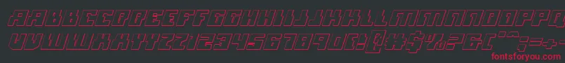 フォントMicronian3DItalic – 黒い背景に赤い文字