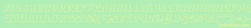 Micronian3DItalic Font – Yellow Fonts on Green Background