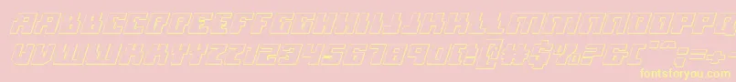 Micronian3DItalic Font – Yellow Fonts on Pink Background