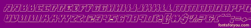 Micronian3DItalic Font – Yellow Fonts on Purple Background